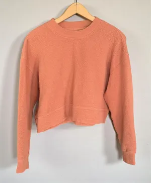 Peachtails Textured Cropped‎ Crewneck Sweatshirt thumbnail 1
