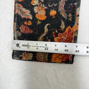Soft Surroundings Floral Paisley Corduroy Pants Womens Black Orange‎ 2FT99 M thumbnail 6