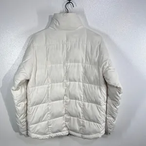 YPB Cream Puffer Jacket Women's Large Winter Quilted Coat Warm Zip Snap‎ Neutral thumbnail 3