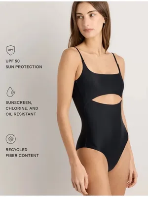 NWT Italian Cut Out One-Piece Swimsuit in Black - Size: Small thumbnail 7