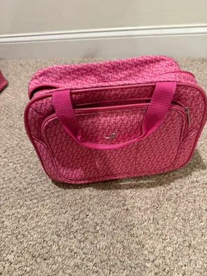 Girls Pink Patterned Travel Tote and Carry-On Set thumbnail 9