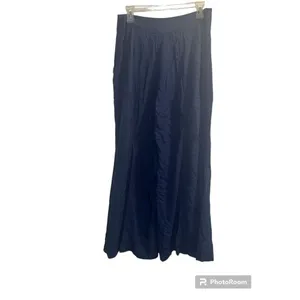 Anthropologie ✨Maeve Canna Culotte Wide Leg Crop Sz 8 Pants Dark Blue Rayon Side Zipper✨ thumbnail 5