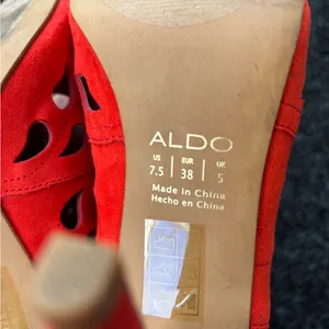 Aldo Red Cut-Out Lace-Up Heels thumbnail 5