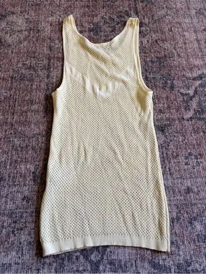 Zara Light Yellow Mesh Tank Top - Size M thumbnail 10