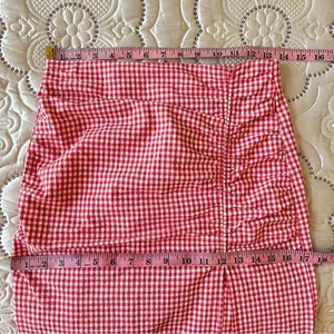Zara Red Gingham Hi-Rise Midi Skirt Size Small thumbnail 8