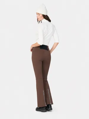 HOLDEN High Waisted Softshell Pants Brown Flare Ski Snow Winter Zip Leg. Size S thumbnail 11