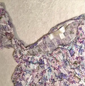 Loveshackfancy Shanely Printed Floral Mini Ruffle Dress size Medium thumbnail 4