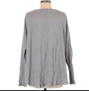 Urban Outfitters Out From Under Jojo Oversized Thermal Button-Front Top sz small thumbnail 2