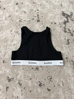Sporty & Rich Serif Logo Cropped Tank Top Size XL thumbnail 2