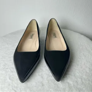 NWOB L.K. Bennett London Black Patent Leather Velvet Pointed Toe Loafers thumbnail 3