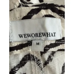 We Wore What Romper Sz Minimum Linen Blend Short Overalls Animal Print #HHH4-1 thumbnail 2