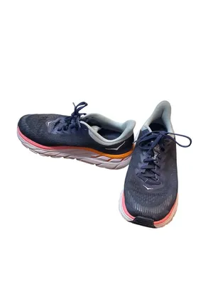 Hoka One Clifton 7 wms blue orange walking running sneakers sz 8.5D SKU 10-351 thumbnail 2