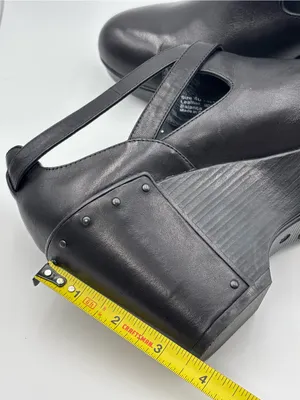 Dansko Black Platform Leather Wedge Mary Jane Slingback Size 40 thumbnail 10