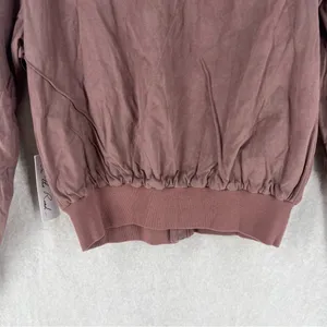 On The Road Mauve Pink Faux Suede Lace Up Zip Front‎ Bomber Jacket thumbnail 10