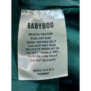NWT Babyboo Misha Emerald Green Satin Strappy Back High Slit Maxi Dress Size S thumbnail 9