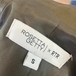 Rosetta Getty Olive Green Faux Leather Trench Coat SMALL Belted Office Work $555 thumbnail 13