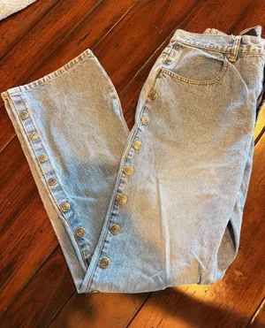 Vintage Harley-Davidson Snap Leg Jeans Women’s 31 Light Wash Y2K Motorcycle Denim Rare thumbnail 1