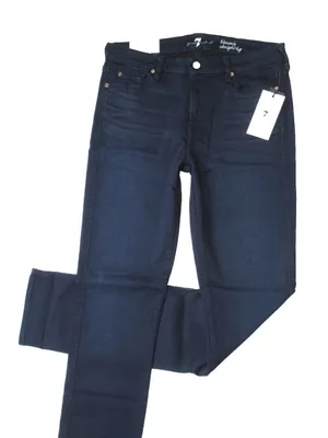 NWT 7 For All Mankind Kimmie Straight Leg in Rich Blue Slim Illusion Jeans 32 thumbnail 2