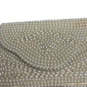 VTG 50s Pearl Beaded Clutch Japan White Evening Bag Glam Coquette Bridal Wedding thumbnail 16