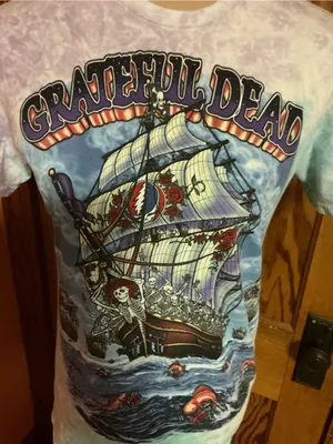 Liquid Blue Grateful Dead Ship of Fools Tie Dye T Shirt Small Deadhead thumbnail 6