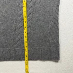 Charter Club Luxury 100% Cashmere Gray Cable Knit V-Neck Sweater XL thumbnail 7