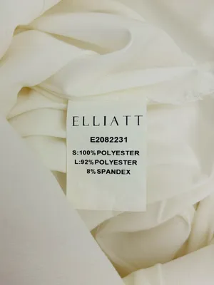 Elliatt Convergence One Shoulder Ruffle Mini Dress Ivory Bridal Cocktail. Small thumbnail 6