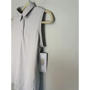Rhône Women's Course To Court Sleeveless Polo Gray Lavender Sz M Polo NWT $88 thumbnail 15