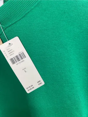 Anthropologie Maeve Green Long Sleeve V-Neck Twofer Knit Ruffle Pullover $118 L thumbnail 8