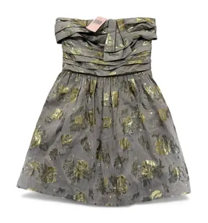 Juicy Couture Gilded Gold‎ Cherry Blossom strapless dress NWT Size 0 Homecoming thumbnail 1