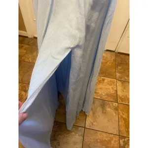 Women A Peach Light Blue Cutout Halter Maxi DressL thumbnail 5