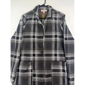 Philosophy Republic Clothing Grey Plaid Longline Blazer Coat Large Single Button thumbnail 3