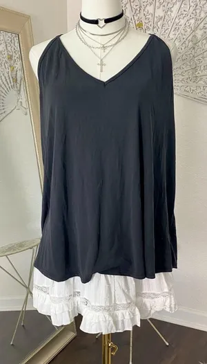 Bp NWT Black Flowy Plus Size Cami Camisole Top Size 1X thumbnail 1