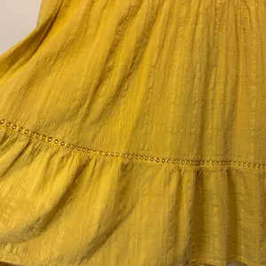 Knox Rose Yellow Flutter Sleeve Tiered V-Neck Lined Baby Doll Mini Dress Size L thumbnail 7