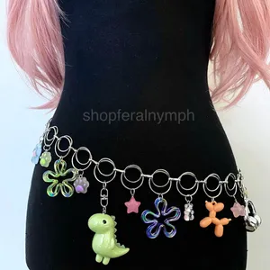 Silver Harajuku Y2K Dopamine Handmade Chain Belt, Fits 21-40 Inches, X7GA1398 thumbnail 5