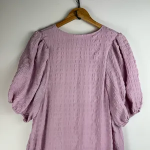 Lulu’s Sunny Love Seersucker Puff Sleeve Button Front Midi Dress Sz XL Lilac thumbnail 13