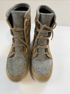 Sorel women’s Tan and Grey Lace-Up Winter Boot thumbnail 4