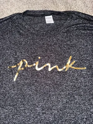 Victoria's Secret PINK Long Sleeve Lounge Sleep Shirt with Gold Logo thumbnail 3