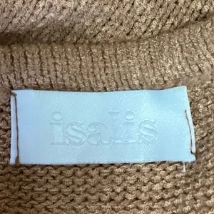 Isalis Women's Beige Halter Neck Sleeveless Knitted Mini Bodycon Dress Size S thumbnail 5