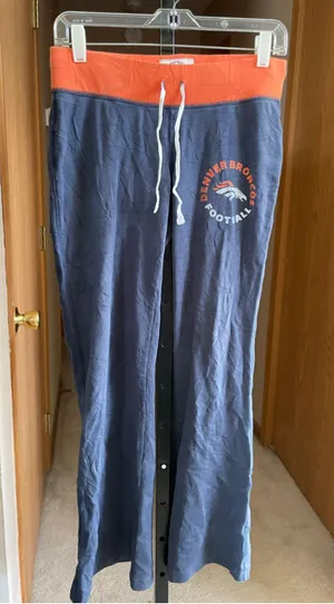 Women's 47 Brand Denver Broncos Blue Orange Track Pants M thumbnail 1