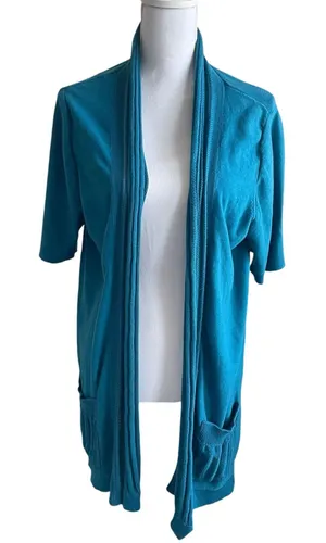 Lane Bryant Women Tunic Cardigan‎ Sweater 18/20 Teal Open Front Casual Office thumbnail 1