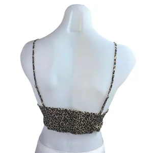 Zara Beige Black Leopard Animal Print Sleeveless Cami Camisole Crop Top Size S thumbnail 2
