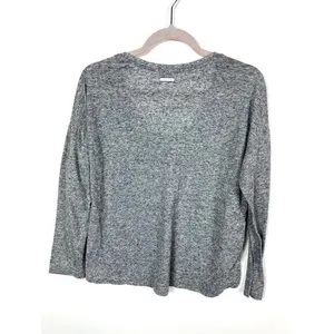 Victorias Secret Grey Heathered Long‎ Sleeve Henley Shirt Womens Small S Relaxed thumbnail 8