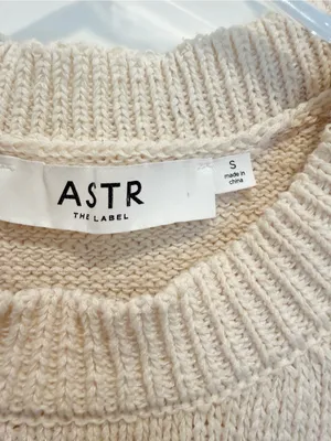 ASTR THE LABEL Sheer Peplum Sweater Vest Cream White size Small Voile Sleeveless thumbnail 6