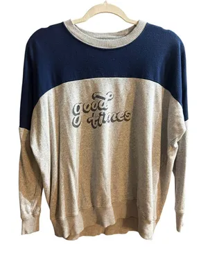 aerie Womens Happy Camper “Good Times” Sweatshirt‎ Cozy Loungewear Comfort Sz XS thumbnail 1