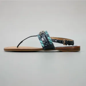 ✨Coach Ladies Sammy Turquoise Blue Zebra Ankle Strap Sz 9 Sandals✨ thumbnail 4