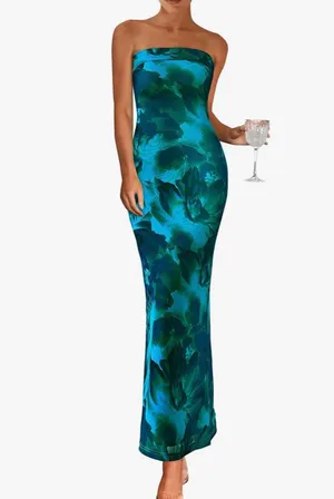 PRETTYGARDEN strapless maxi dress thumbnail 3