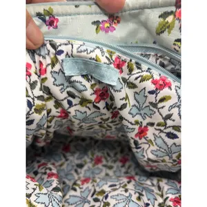 Vera Bradley Quilted Cotton Tote Bag Light Blue Floral Shoulder Bag Handbag thumbnail 6