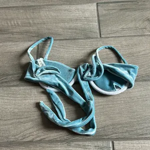 Zaful velvet blue bikini top thumbnail 3
