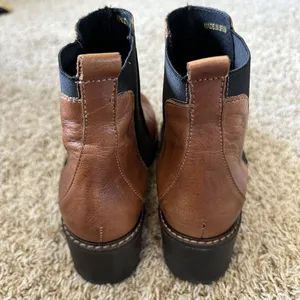 Anthropologie Stompy Chelsea Ankle Pull On Brown‎ Leather Boots Size 37/US6.5-7 thumbnail 6
