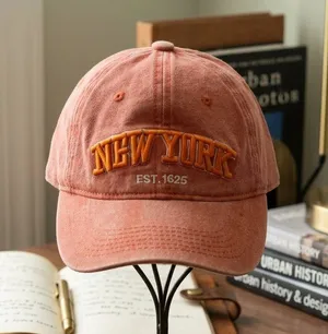 Dusty Rose 'New York' Embroidered Baseball Cap Pink thumbnail 1
